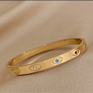 NWT gold bangle evil eye bracelet